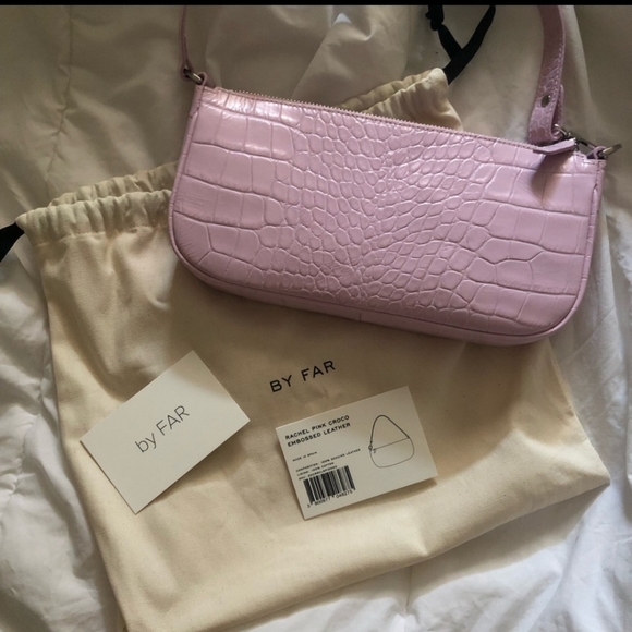 BY FAR Rachel Pink Croco Bag 👛 - Picture 3 of 9